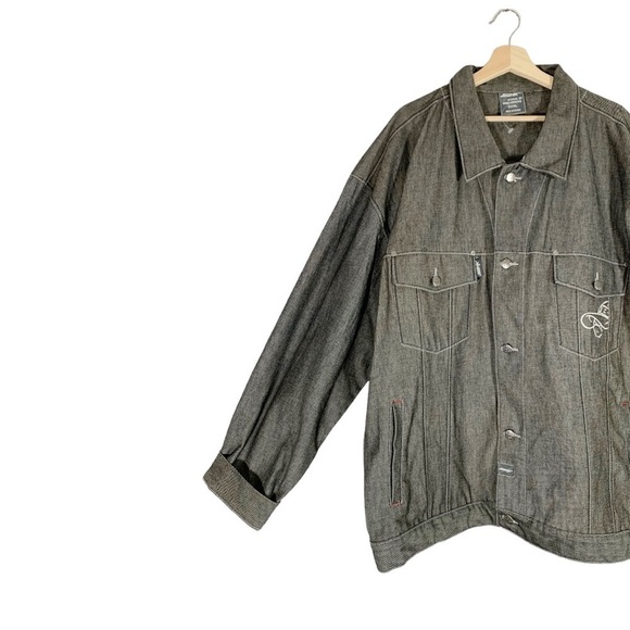 Vintage SCHOOL OF HARD KNOCKS  Y2k Jean Jacket Size 3XL - Picture 8 of 15